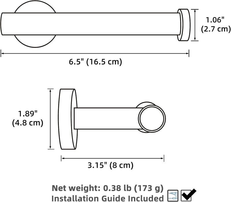 APLusee Toilet Paper Holder Gun Gray 304 Stainless Steel, Rustproof & Waterproof, Heavy-Duty Wall Mounted Holder, Space-Saving Storage for Modern Bathrooms - Image 2