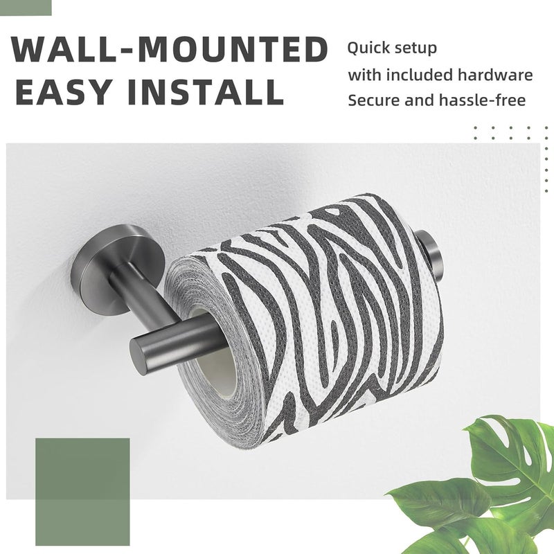 APLusee Toilet Paper Holder Gun Gray 304 Stainless Steel, Rustproof & Waterproof, Heavy-Duty Wall Mounted Holder, Space-Saving Storage for Modern Bathrooms - Image 3