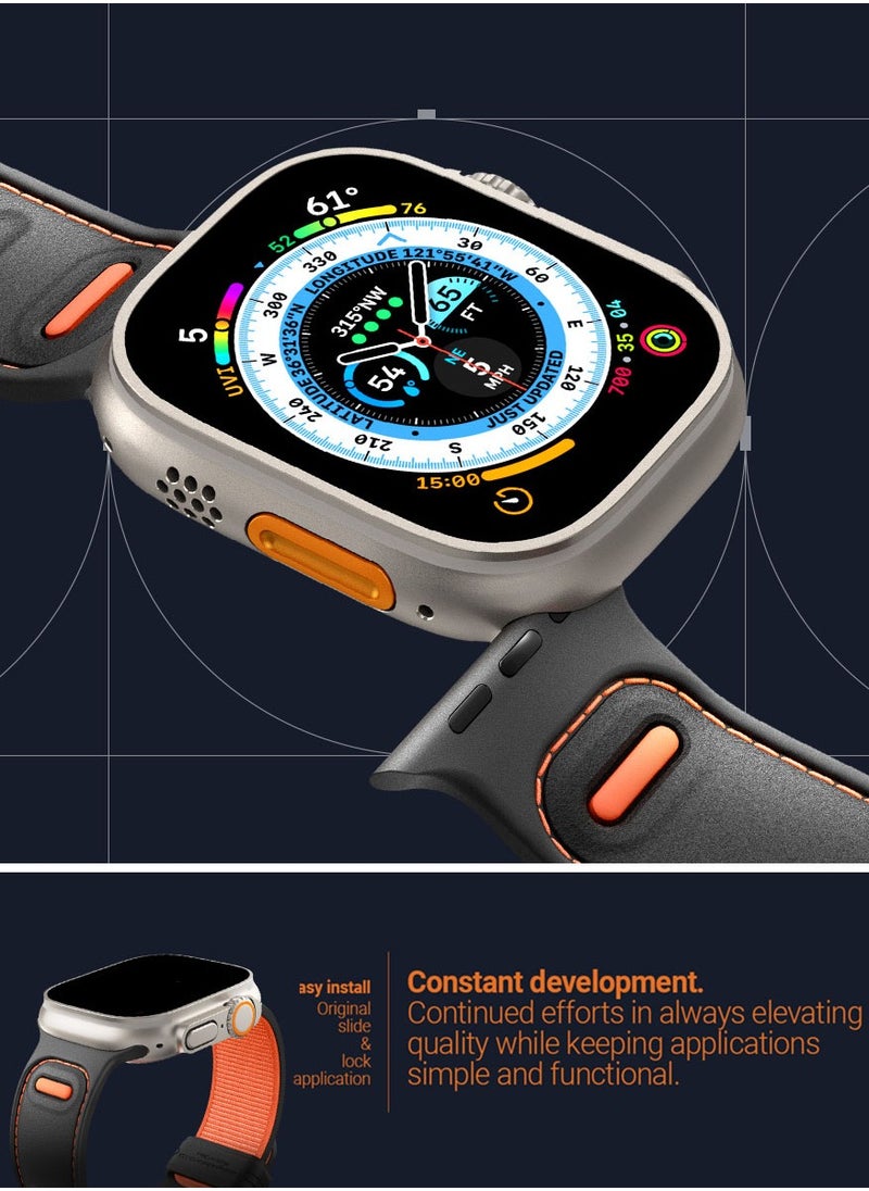 Caseology - Athlex Band for Apple Watch ULTRA 2 / Ultra 49mm, Series 9/8/SE2/7/6/SE/5/4/3/2/1 45mm 44mm 42mm Silicone Nylon Replacement Strap - Active Orange - Image 1