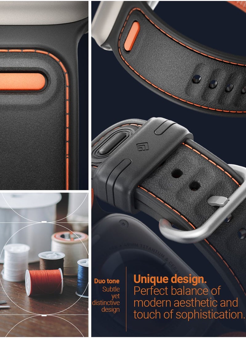 Caseology - Athlex Band for Apple Watch ULTRA 2 / Ultra 49mm, Series 9/8/SE2/7/6/SE/5/4/3/2/1 45mm 44mm 42mm Silicone Nylon Replacement Strap - Active Orange - Image 1