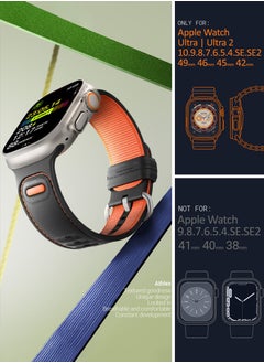 Caseology Athlex Band for Apple Watch ULTRA 2 / Ultra 49mm, Series 9/8/SE2/7/6/SE/5/4/3/2/1 45mm 44mm 42mm Silicone Nylon Replacement Strap - Active Orange  - Image 2