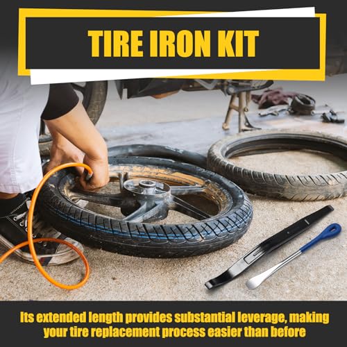 Datanly 3 Pcs Tire Iron Kit Include 2 Pcs 10" Motorcycle Tire Spoons and a 15" Arc Levers Changing Repair Removal Tools for Dirt Bike Motorcycle ATV - Image 5