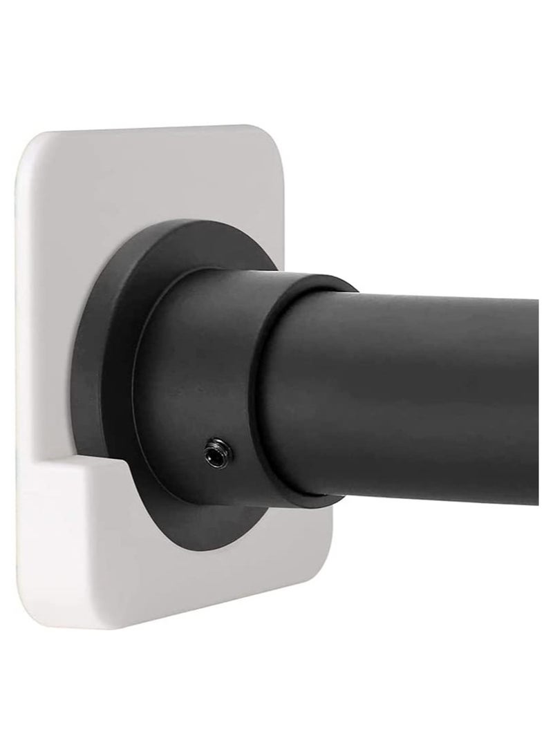 Adhesive Shower Curtain Rod Tension Holder - No Drill Wall Mount Retainer, 2 Pack, White - Easy Install, Strong Grip (Shower Curtain Rod Not Included)  - Image 1