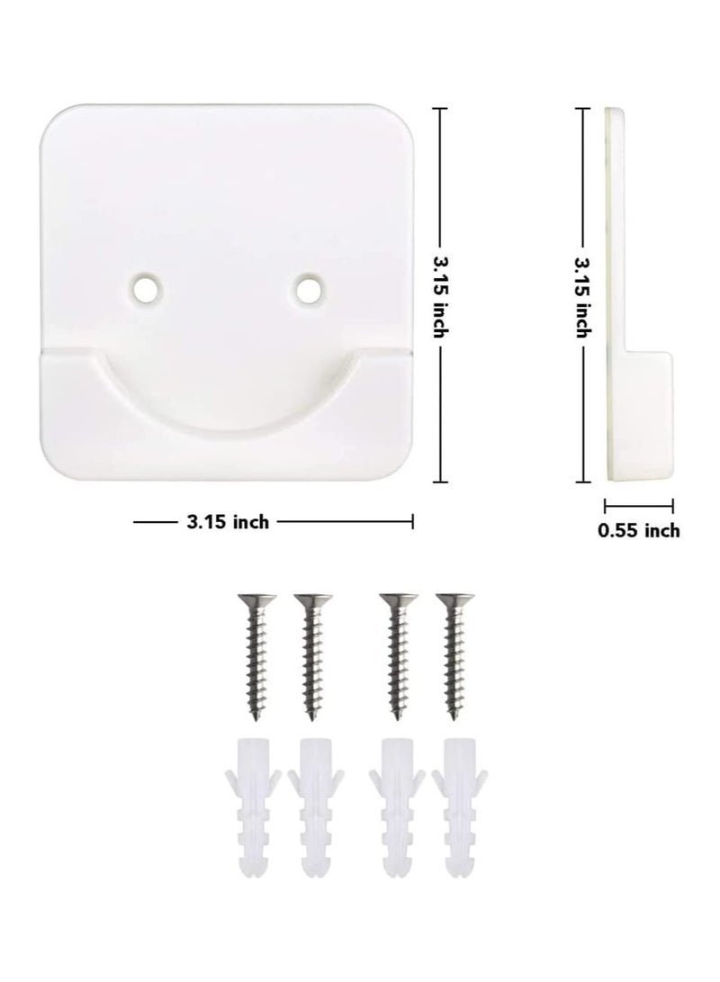 Adhesive Shower Curtain Rod Tension Holder - No Drill Wall Mount Retainer, 2 Pack, White - Easy Install, Strong Grip (Shower Curtain Rod Not Included)  - Image 5