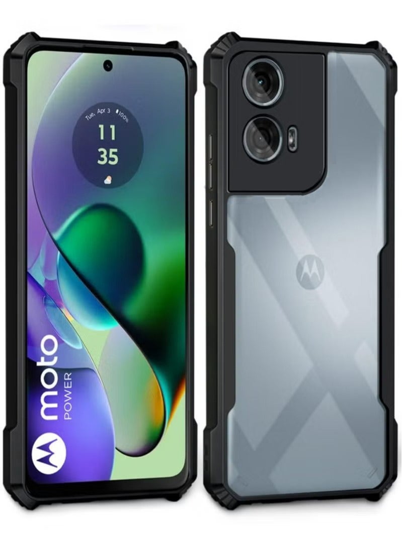 Motorola G85 5G Case Cover, Ultra-Thin Lightweight Cover Soft TPU Bumper, Acrylic Clear Back Mobile Phone Case Cover Black  - Image 1