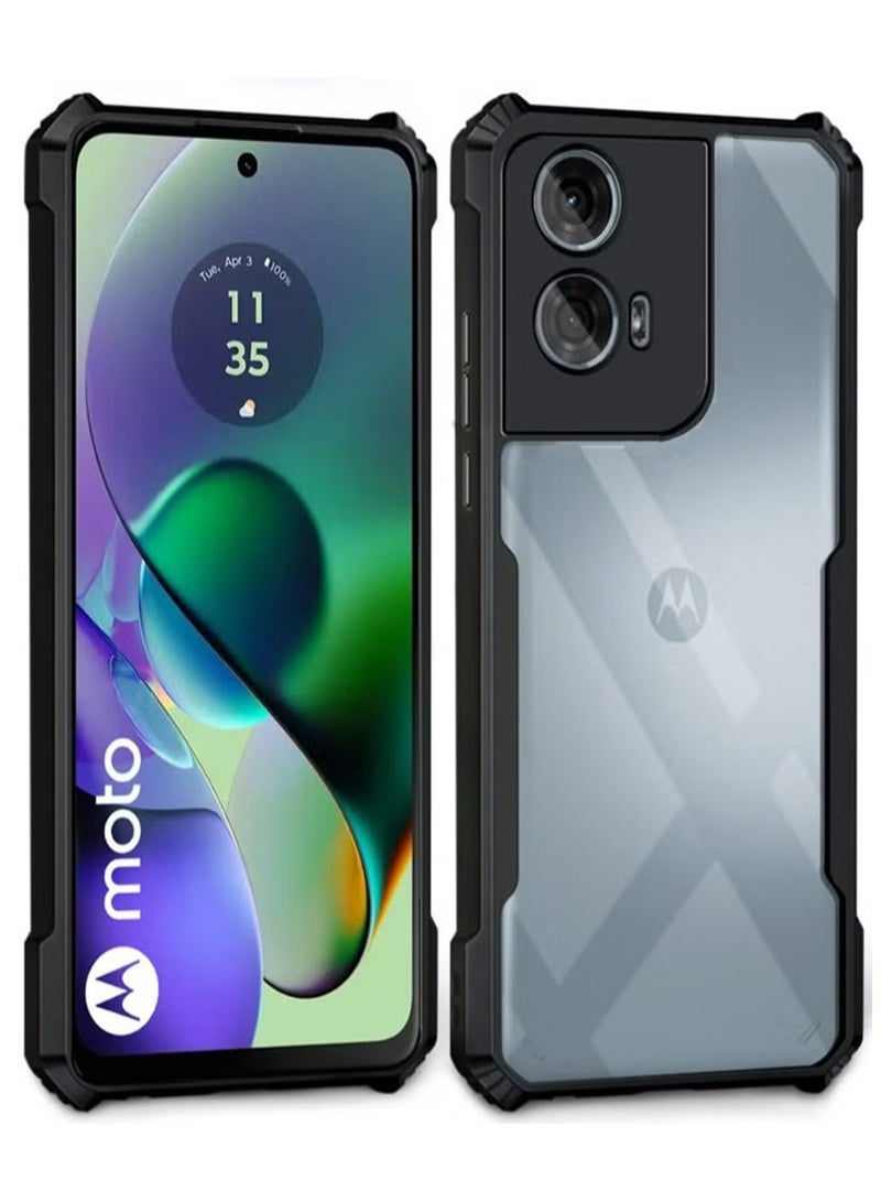 موتورولا G85 5G حالة الهاتف ، رقيقة جدا وخفيفة الوزن لينة الوفير تبو ، الاكريليك الغطاء الخلفي شفافة ، أسود - Image 1