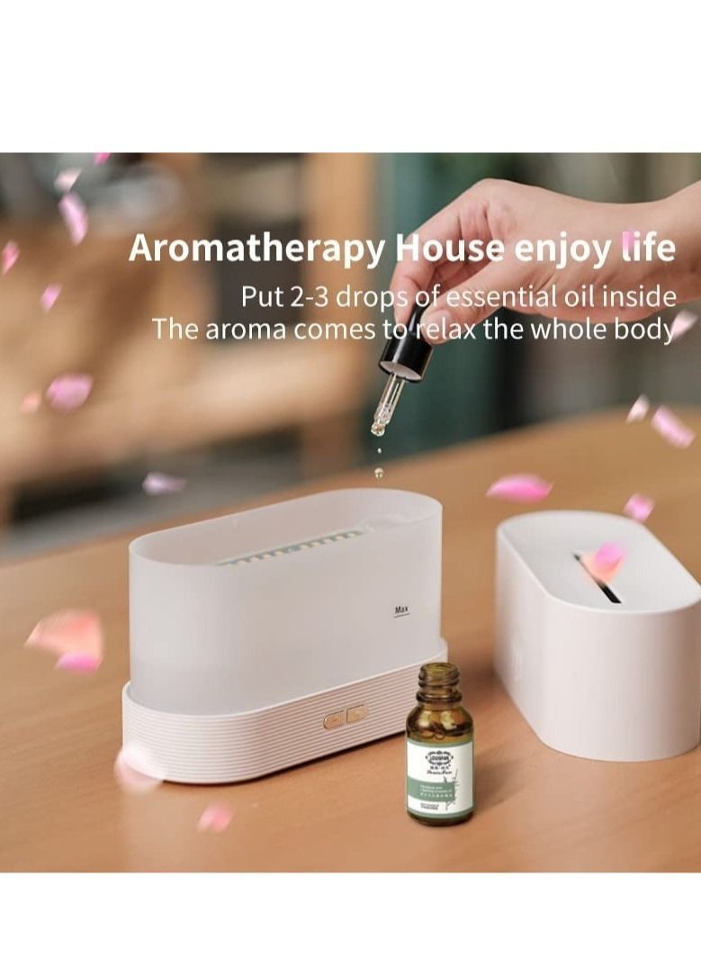 ELTRAZONE Humidifier Flame Aroma Diffuser Aromatherapy, 180ml (White) - Image 4