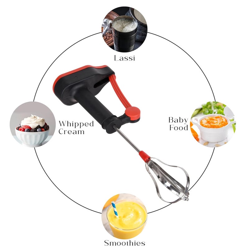 Kuber Industries خلاط يدوي من كوبر إندستريز | صانع لاسي بالحليب | خلاط يدوي مع شفرات فولاذية | مخفق بيض | خلاط يدوي للقهوة-لاسي-كريمة-حساء-حليب زبدة | خلاط يدوي للمطبخ | متعدد الألوان - Image 5