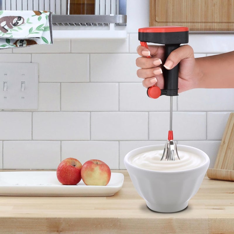 Kuber Industries خلاط يدوي من كوبر إندستريز | صانع لاسي بالحليب | خلاط يدوي مع شفرات فولاذية | مخفق بيض | خلاط يدوي للقهوة-لاسي-كريمة-حساء-حليب زبدة | خلاط يدوي للمطبخ | متعدد الألوان - Image 2