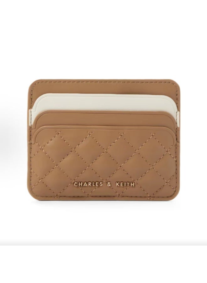 Charles & Keith Quilted Multi-Slot Card Holder - Sand - Image 1