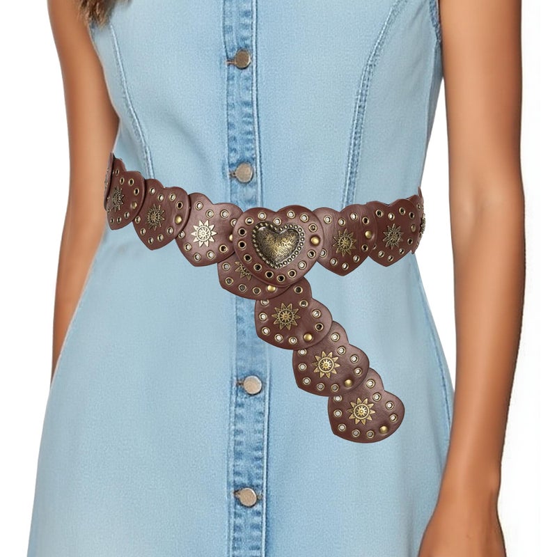 IZUS Women's Western Belt Love-Heart-Waist Boho-Country Cowgirl-Belts for Dresses - Image 3