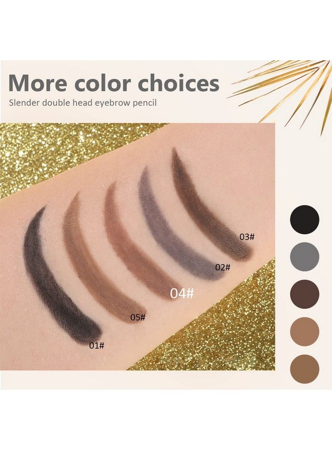 3Pcs Eyebrow Pencil Retractable Definer Medium Brown Dual Sided Brow Brush Fine Tip Shapes Defines Fills Brow Makeup Flapiz Para Cejasills (4 )