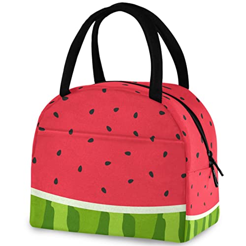 ZzWwR Watermelon Slice with Seed Lunch Tote Bag with Front Pocket Reusable Insulated Thermal Zipper Closure Cooler Container Bag for School Work Picnic Travel Fishing Beach (0g272618466p407c442s828) - Image 1