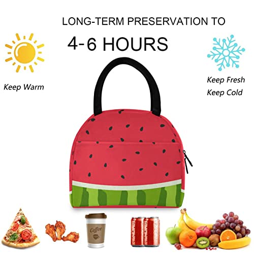 ZzWwR Watermelon Slice with Seed Lunch Tote Bag with Front Pocket Reusable Insulated Thermal Zipper Closure Cooler Container Bag for School Work Picnic Travel Fishing Beach (0g272618466p407c442s828) - Image 3