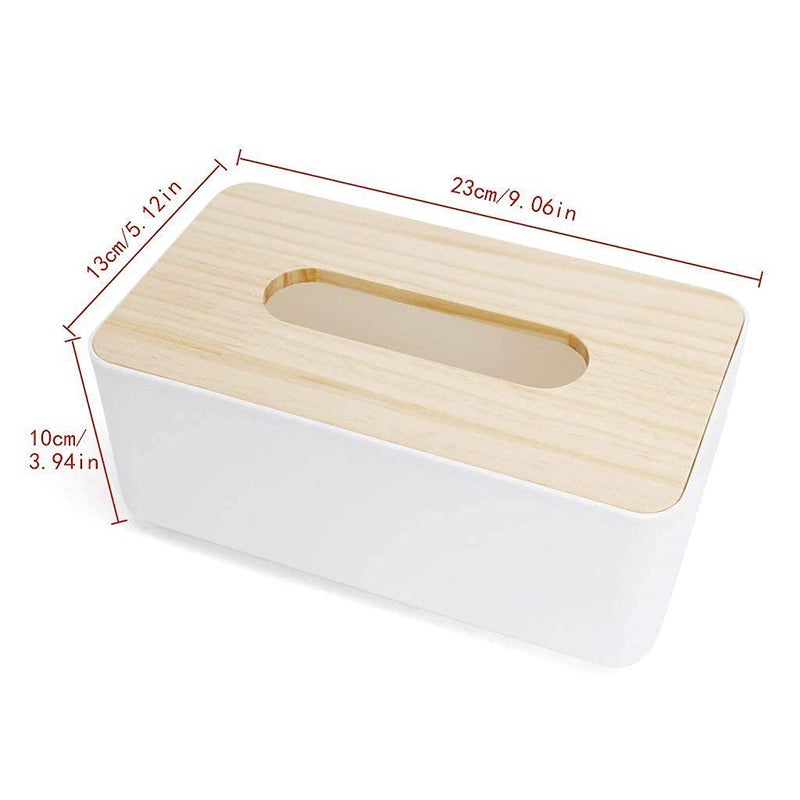SAKAR 1pc Square Shape Wooden Cover Plastic Tissue Box Holder Paper Napkin Holder Case Tissue Holder Dispenser Organizer for Car Decor Home Room Hotel - Image 4