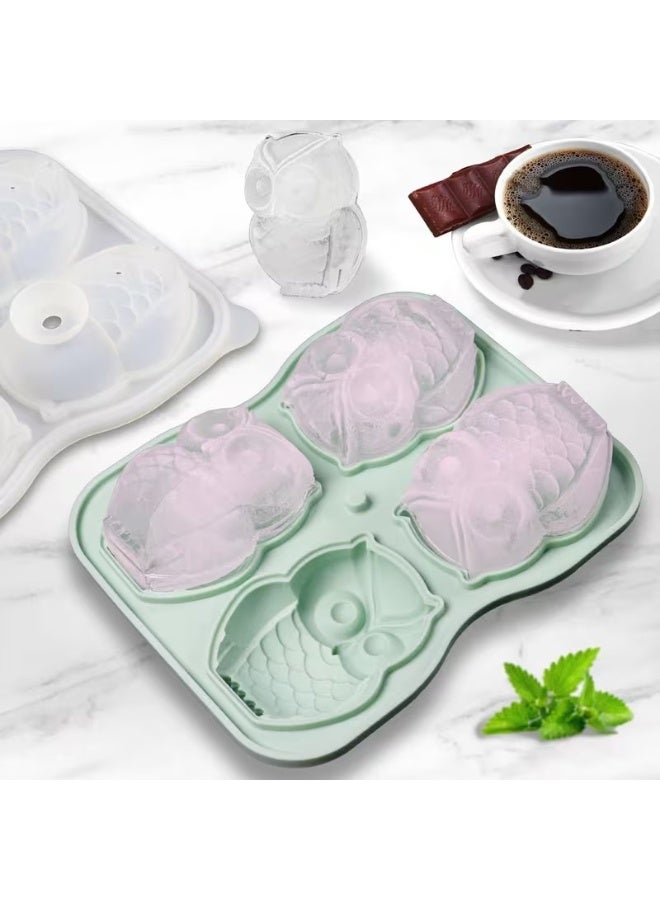Goolsky 1pc Ice Cube Mold, Silicone Owl Ice Cube Tray, Multifunctional Chocolate Mold, Mold For Pudding,Jelly,Candy, Whiskey Ice Cube Tray, Ice Trays For Freezer Cocktail Whiskey, Kitchen Accessaries,Apartment Essentials, Party Supplies - Image 2