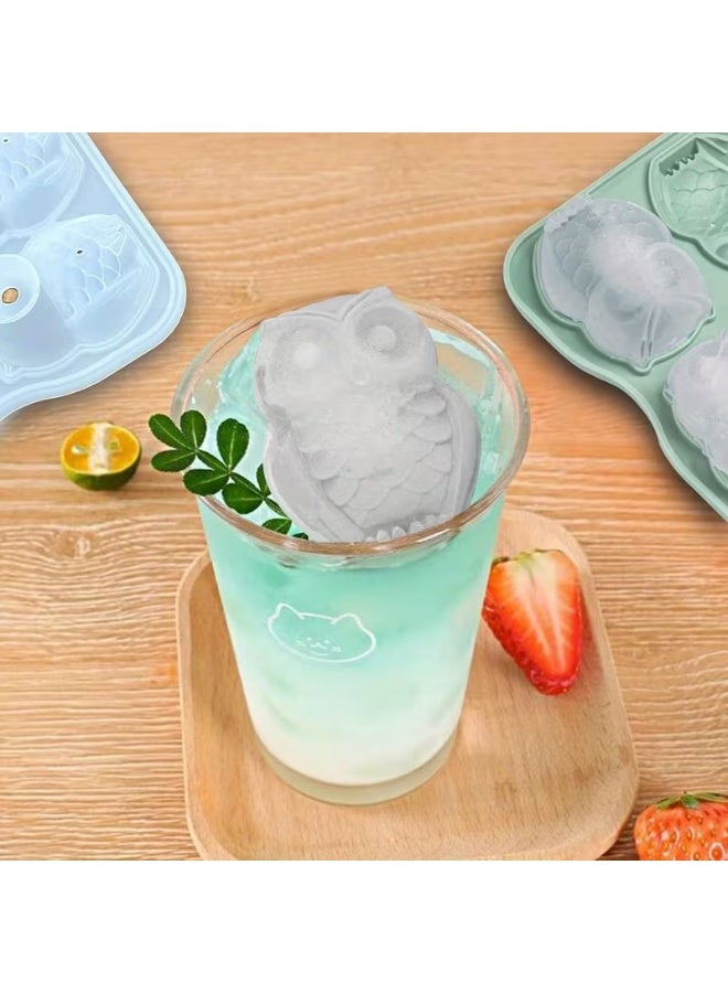 Goolsky 1pc Ice Cube Mold, Silicone Owl Ice Cube Tray, Multifunctional Chocolate Mold, Mold For Pudding,Jelly,Candy, Whiskey Ice Cube Tray, Ice Trays For Freezer Cocktail Whiskey, Kitchen Accessaries,Apartment Essentials, Party Supplies - Image 3