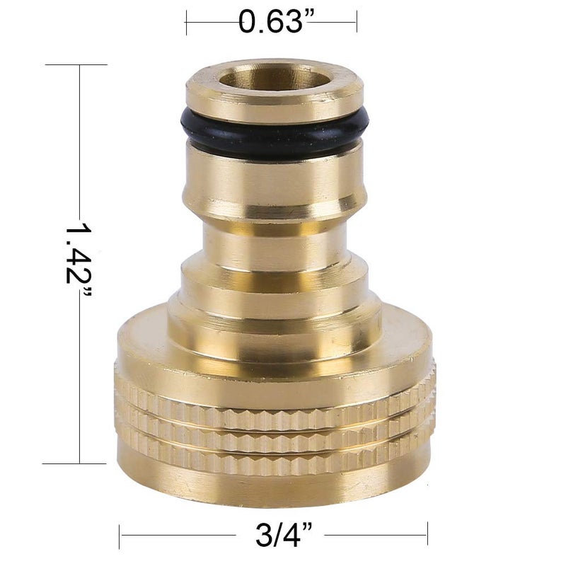 HQMPC Garden Hose Quick Connector Water Hose Qucik Connect Garden Hose Connectors Brass Hose connectors Water Quick Connect Fittings 3/4" Inch GHT Solid Brass 6 Sets(6pcs Male Coupling 6pcs Female Nipple) - Image 5