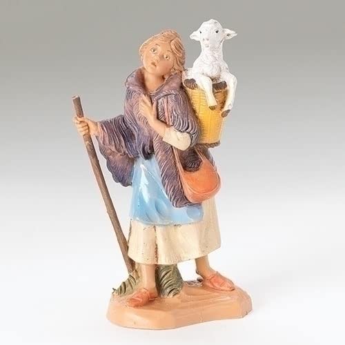 Roman Fontanini by Roman Inc., Miriam Shepherd, 5" Shepherds Collection, Nativity Figure and Accessories, Hand Sculpted and Painted - Image 5