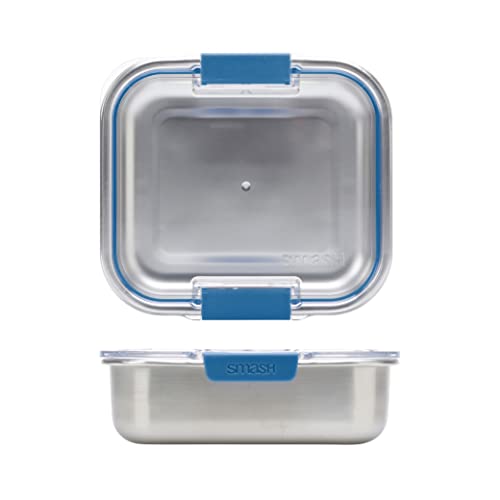 Smash Microwave Safe Stainless Steel Lunch/Sandwich/Meal Box, Blue - Image 5