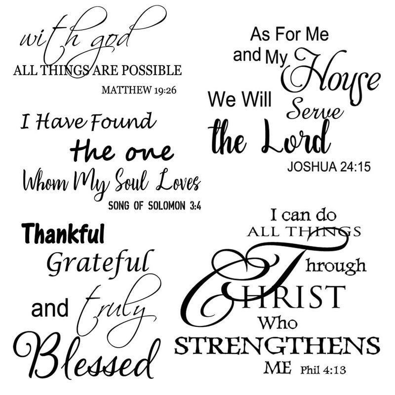 Bible Verse Wall Decals  Vinyl Quotes Stickers Inspirational Peel  Stick Decor for Living Room Bedroom Office Bathroom