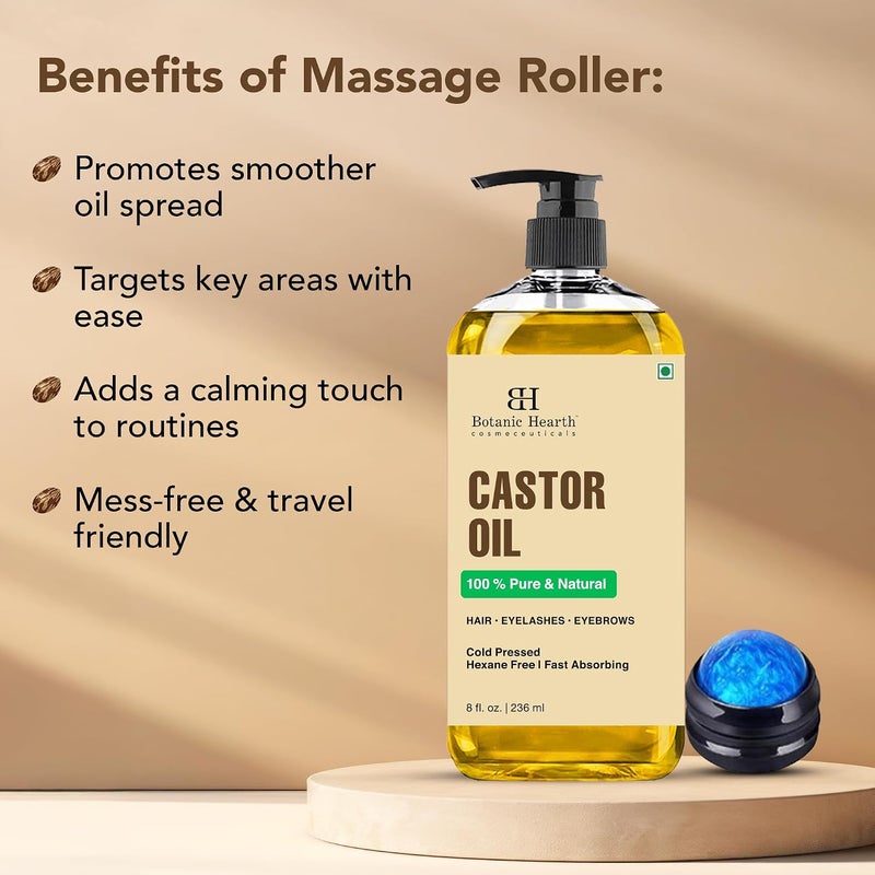 Botanic Hearth Castor Oil 8 Fl Oz | Usda Certified Organic | 100% Pure & Hexane Free | Cold Pressed | Promotes Growth For Eyelashes, Eyebrows & Hair - Image 5