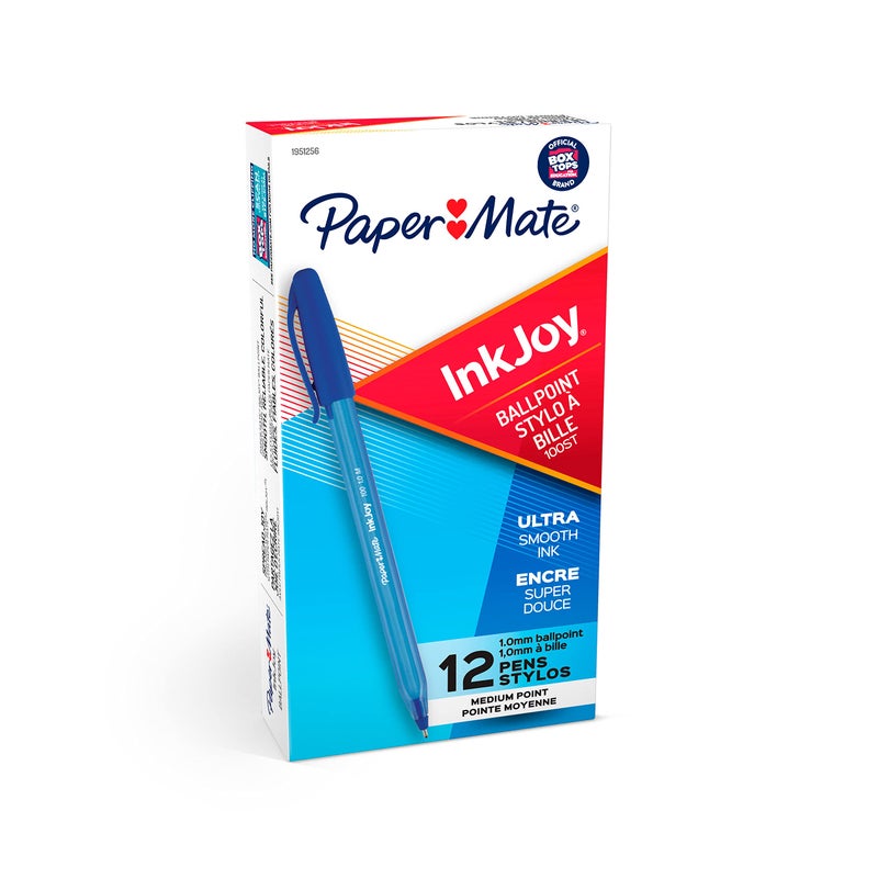 Paper Mate InkJoy 100ST Ballpoint Pens, (1.0mm ) Medium Point, Blue, Box of 12 (1951256) - Image 1
