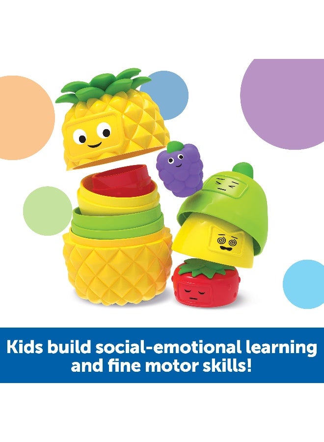 Learning Resources Big Feelings Nesting Fruit Friends, Social Emotional Learning & Sensory Play Toy, 9-Piece Nesting Set With Textured Fruit & Emotions, Ages 18 Months+ - Image 2