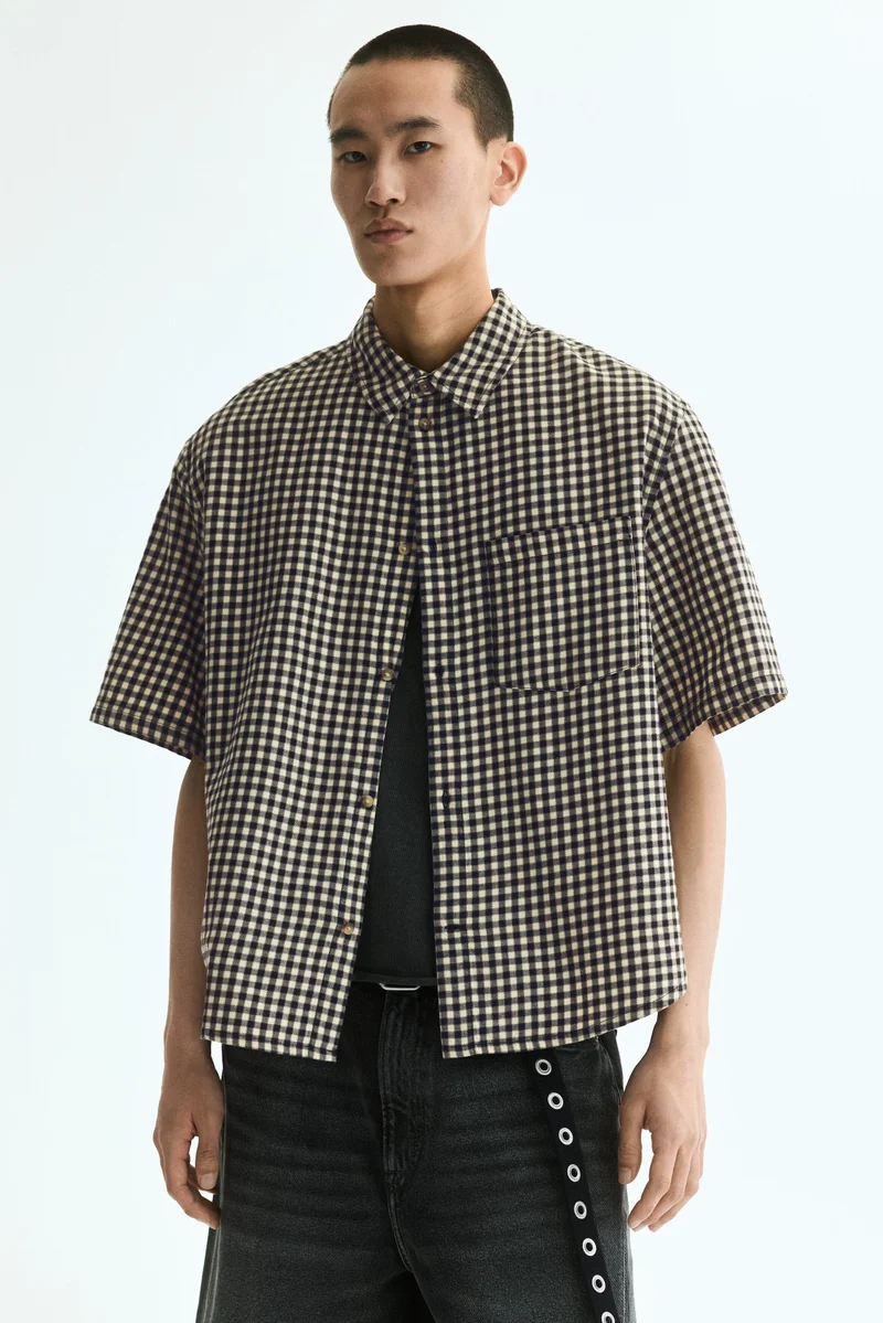 Relaxed Fit Short-sleeved cotton shirt