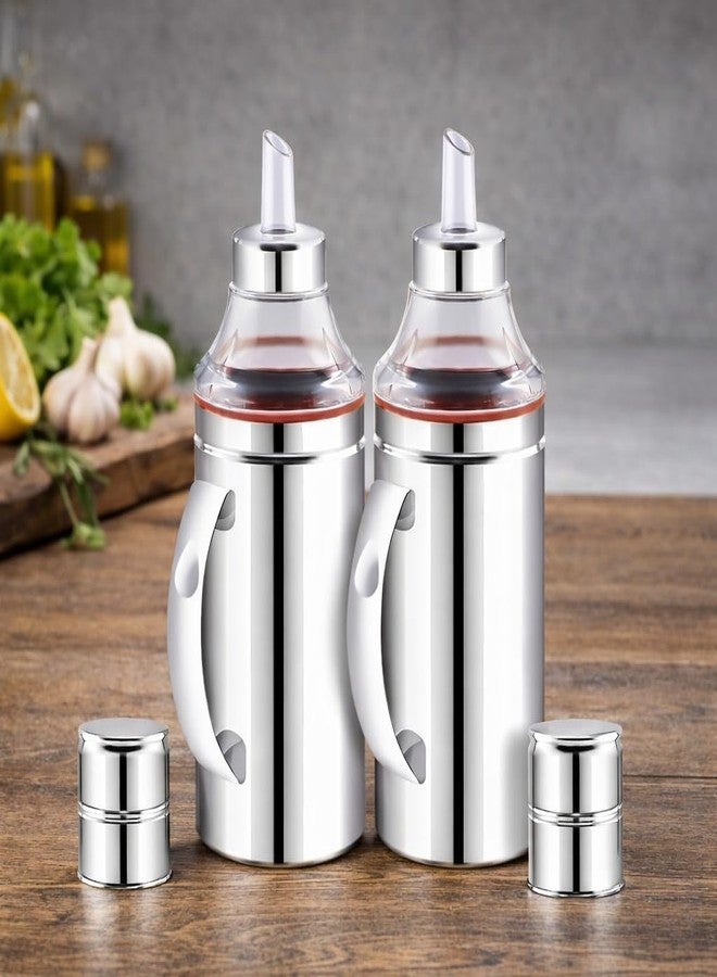 SmartMaison Stainless Steel Oil Dispenser Bottle with Nozzle 1 Litre 1000 ml (Pack of 2) - Image 1