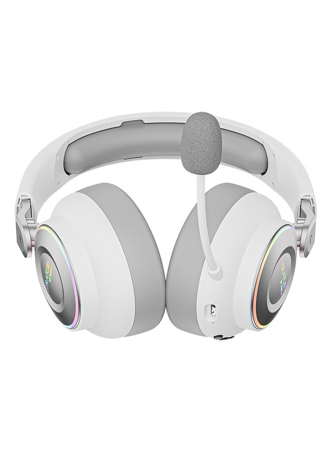 Faster BG600 STRAYGOS Wireless Gaming Headset – Tri-Mode 2.4GHz + Bluetooth + Wired, Ultra Low Latency, 50mm Drivers, ENC Noise-Canceling Mic, RGB Light FX, 10H Playtime, Over-Ear Gaming Headphones for PS5/PS4/PC/Mac/Xbox/Switch, White - Image 1
