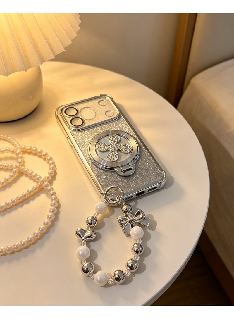 Compatible with Honor 600 pro case cover，Comes with a phone lanyard, hidden phone holder, gradient sparkling diamond card with sparkling diamond decoration, and lens protection - Image 3