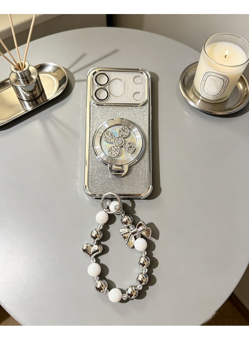 Compatible with Honor 600 pro case cover，Comes with a phone lanyard, hidden phone holder, gradient sparkling diamond card with sparkling diamond decoration, and lens protection - Image 4
