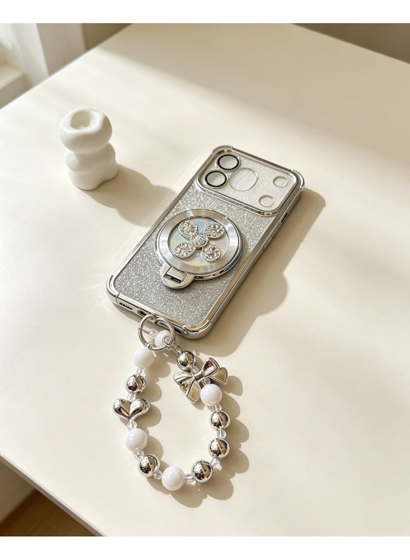 Compatible with Honor 600 pro case cover，Comes with a phone lanyard, hidden phone holder, gradient sparkling diamond card with sparkling diamond decoration, and lens protection - Image 2