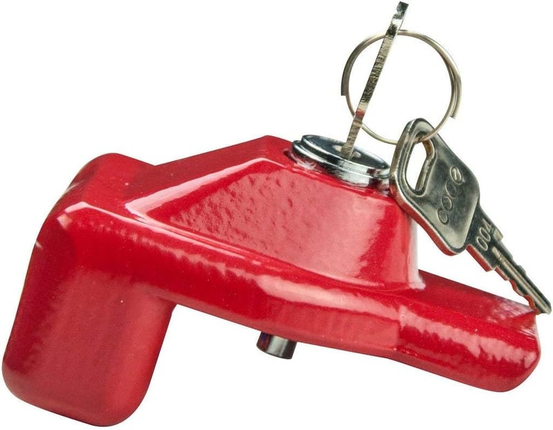 VULCAN Forged Steel Glad Hand Lock with Red Powder Coat and Two Keys - Image 2