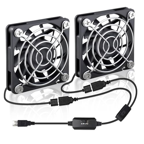 Wathai 2 Packs Wathai 60mm x 10mm USB Computer Fan 5V with Speed Control DC Brushless Cooling Fans for Charger PC Case Router Raspberry Pi Radiator Cooler Ventilation - Image 1