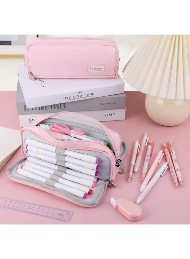 سبيشال حافظة أقلام ذات سعة كبيرة، حافظة أقلام بثلاثة أقسام، مناسبة لحقائب القرطاسية للمراهقين في المدارس والأولاد والبنات، حقائب تخزين مريحة، حقائب تخزين للسفر في الهواء الطلق - Image 3