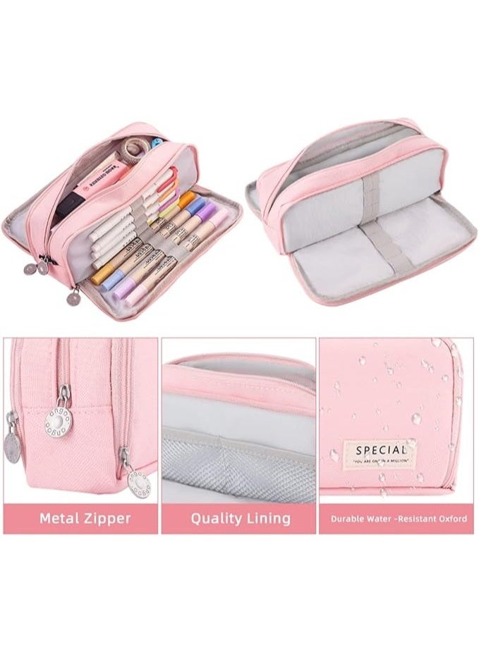 سبيشال حافظة أقلام ذات سعة كبيرة، حافظة أقلام بثلاثة أقسام، مناسبة لحقائب القرطاسية للمراهقين في المدارس والأولاد والبنات، حقائب تخزين مريحة، حقائب تخزين للسفر في الهواء الطلق - Image 5