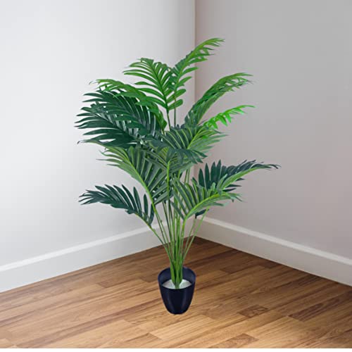 Tdas Artificial Plants for Home Decor Big Size with Pot Item Living Room Large Plastic Palm Tree Fake Plant Leaves Balcony Office Bamboo Decoration Decorative Decors – 75 cm, 18 Leaves (Plam) - Image 1