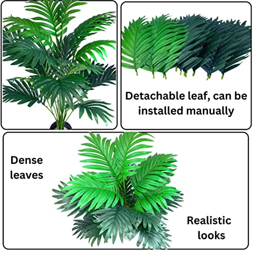 Tdas Artificial Plants for Home Decor Big Size with Pot Item Living Room Large Plastic Palm Tree Fake Plant Leaves Balcony Office Bamboo Decoration Decorative Decors – 75 cm, 18 Leaves (Plam) - Image 3