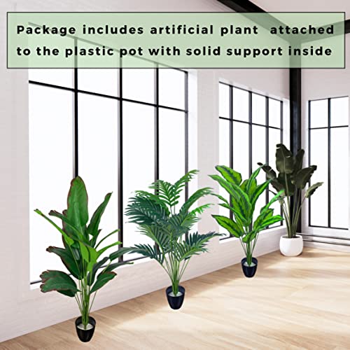 Tdas Artificial Plants for Home Decor Big Size with Pot Item Living Room Large Plastic Palm Tree Fake Plant Leaves Balcony Office Bamboo Decoration Decorative Decors – 75 cm, 18 Leaves (Plam) - Image 4