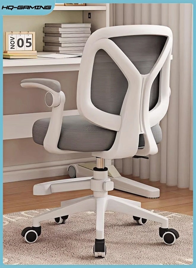 HQ-GAMING Kids Desk Chair, Ergonomic Study Chair with Adjustable Height, Swivel Mesh Desk Chair with Universal  Wheels, Home Office Chair for Children in Home Bedroom Grey  - Image 1