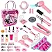 deAO Hair Salon Toys for Girls Beauty Salon Set Kids Pretend Hair Styling Set with Hairdryer Mirror Curling Iron and Stylist Accessories for Toddler Makeup Party Christmas Fake Makeup - Image 2