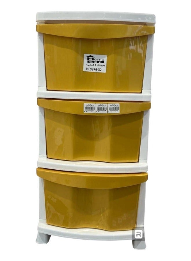 3 tier square plastic storage drawers for storing children's toys and clothes 