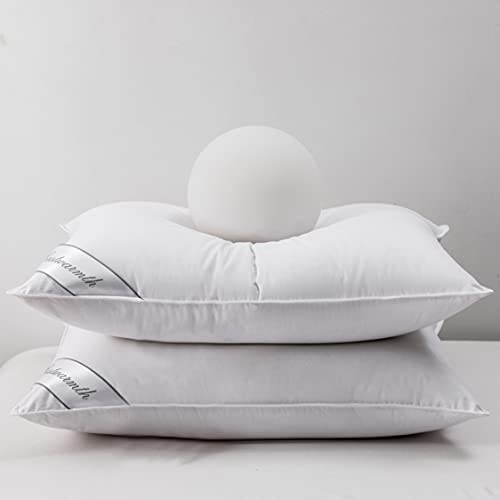 Eastwarmth Goose Down & Feather Pair Pillows Insert for Side and Back Sleepers White Color,100% Soft Cotton King 20x36in - Image 1