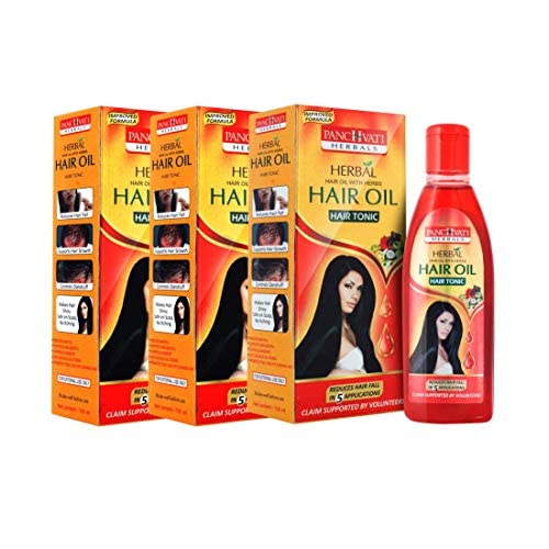 Panchvati Herbals Hair Oil Promotes Thick, Healthy And Shining Hair. Controls Thinning Of Hair Supports Hair Growth Pack Of 3, 300 Ml - Image 4