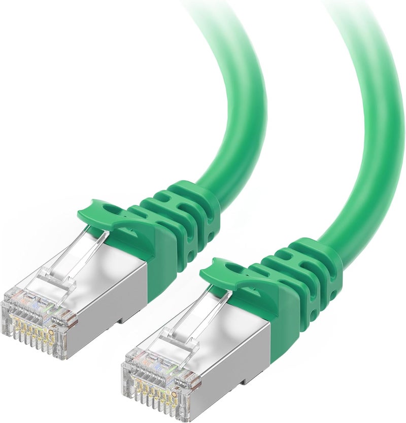 Cable Matters 10Gbps Snagless Shielded Cat 6A Ethernet Cable - 50ft, Cat 6A Cable, Cat6A Cord, Ethernet Cord, Green - Image 1