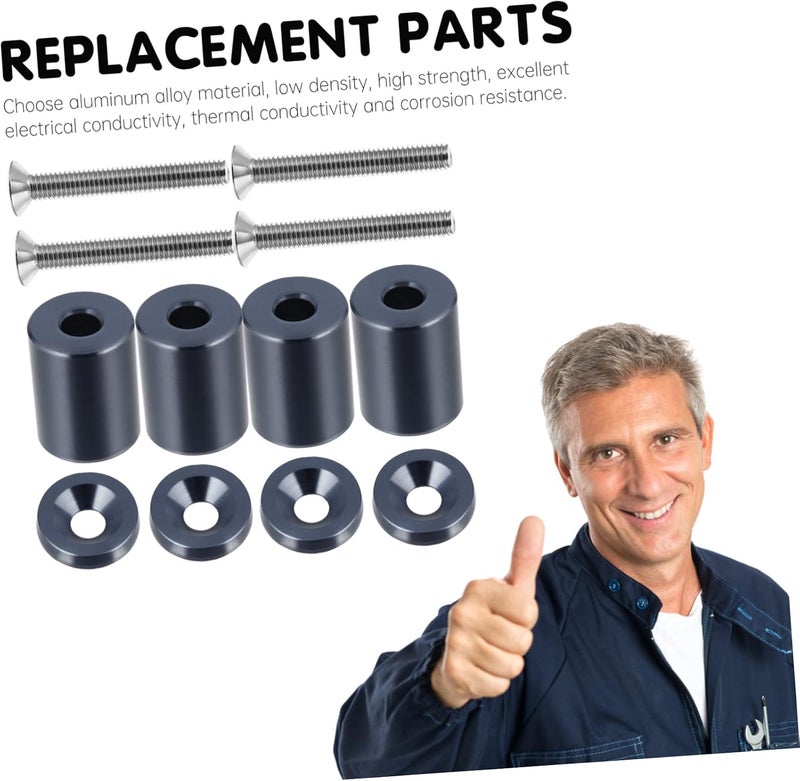 JECOMPRIS Engine Riser Kit for Car Vent Hood Aluminum Alloy Hood Spacer 6mm Fitment - Image 3