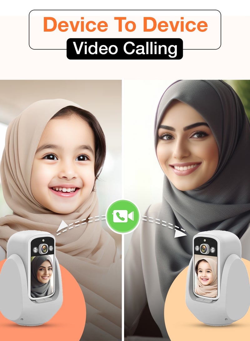 Sekyo Sekyo 2 Way Calling Camera for Home, CCTV Camera for Home with Screen, WiFi Video Calling, 2.8" Display/360° View/Motion Detector/Night Vision/App Alert, Indoor Baby/Elderly/Pet/Maid Live Monitoring - White (C20)  - Image 5