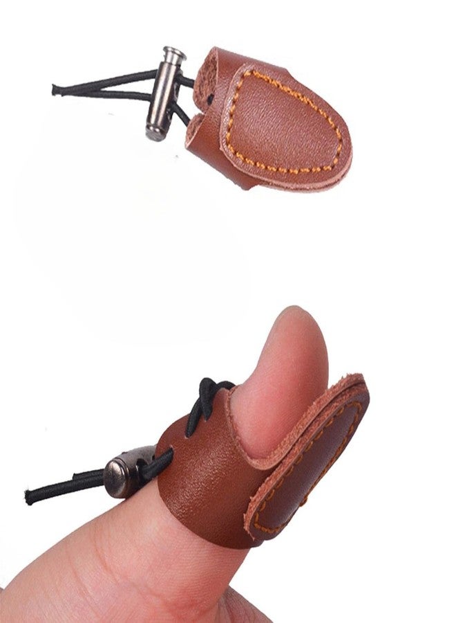 RedOak Soft Leather Thumb Ring Adjustable Recurve Bow Thumb Guard Finger Protector - Pack of 2 - Image 5